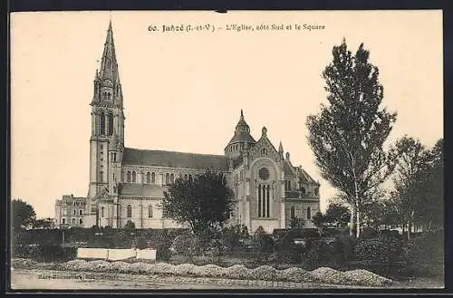 AK Janzé, L`Église, côté Sud et le Square