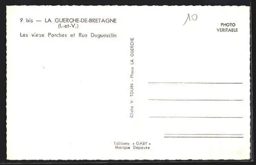 AK La Guerche-de-Bretagne, Les vieux Porches et Rue Duguesclin