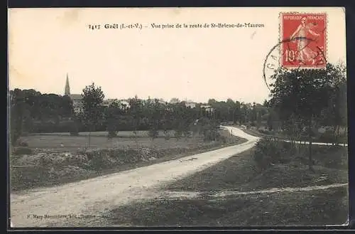 AK Gaël, Vue prise de la route de St-Brieuc-de-Mauron