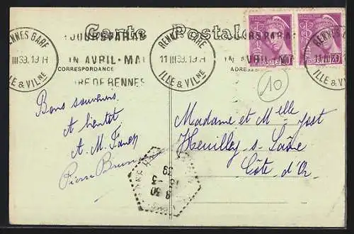 AK Le Grand-Fougeray, Vue panoramique Nord avec Pensionnat Ste-Anne à gauche