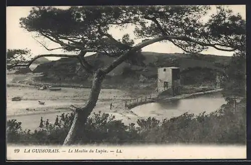 AK La Guimorais, Le Moulin du Lupin et paysage côtier