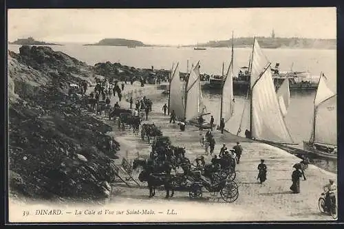 AK Dinard, La Cale et vue sur Saint-Malo