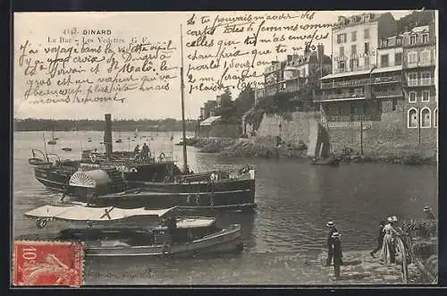 AK Dinard, Le Bac, les Vedettes et Hôtel Bellevue au bord de l`eau