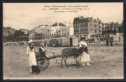 AK Dinard, Les Plaisirs de la Plage avec enfants et ânes sur le sable