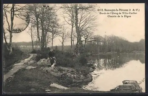 AK Bazouges-la-Pérouse, Bords de l`Étang de Ville-Cartier, Chemin de la Digue