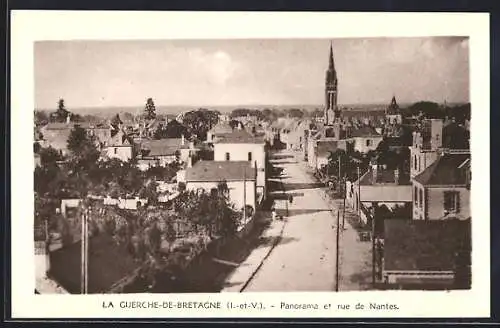 AK La Guerche-de-Bretagne, Panorama et rue de Nantes