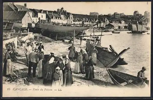 AK Cancale, Vente de poisson sur le rivage animé