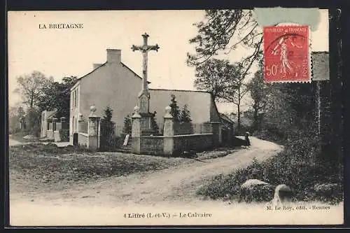 AK Liffré, Le Calvaire et chemin rural