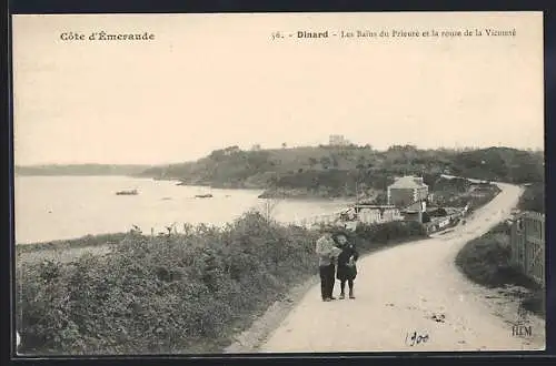 AK Dinard, Les Bains du Prieuré et la route de la Vicomté