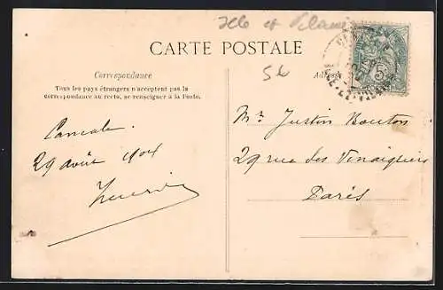 AK Cancale, Le départ de la Caravane avec phare et bateaux à voile