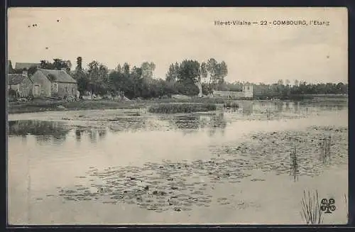 AK Combourg, Vue sur l`étang et les maisons alentours