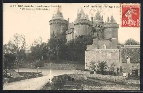 AK Combourg, Château de Combourg habité par Chateaubriand, vue d`ensemble