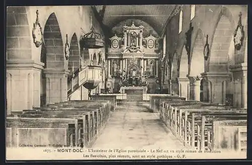 AK Mont-Dol, Intérieur de l`église paroissiale en style roman et gothique