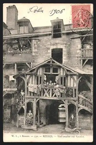 AK Rennes, Vieil escalier rue Vasselot