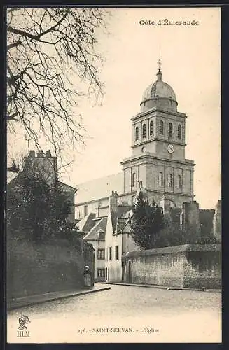 AK Saint-Servan, L`église et son clocher majestueux