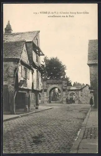 AK Vitré, L`ancien bourg Saint-Gilles actuellement rue de Paris