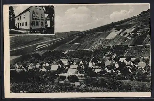 AK Marbach / Baden, Gasthaus z. Lamm und Ortsansicht