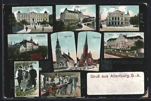 AK Altenburg /S.-A., Magdalenenstift, Agnes-Kirche und Seminar