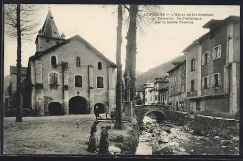 AK Laguenne, L`Église où fut dérobée la Colombe Eucharistique par la bande Thomas