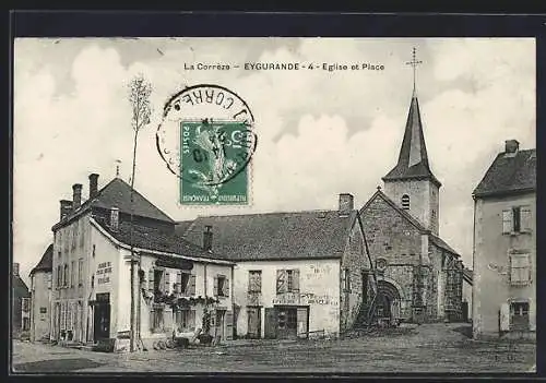 AK Eygurande, Église et place