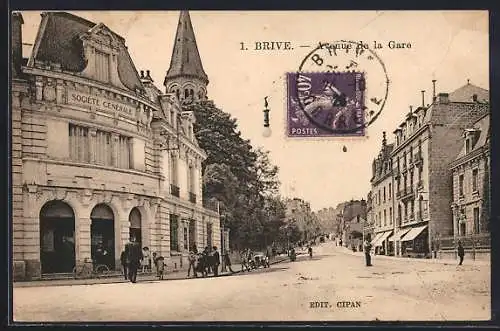 AK Brive, Avenue de la Gare et bâtiments historiques