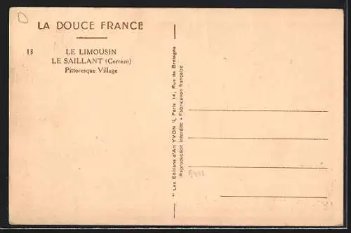 AK Le Saillant, Village pittoresque avec maisons et rue pavée