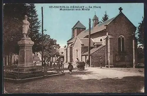 AK Saint-Yrieix-le-Déjalat, La Place et le Monument aux Morts