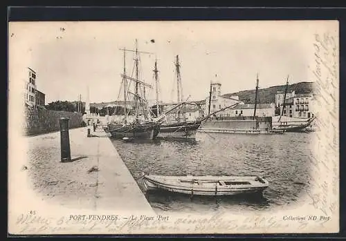 AK Port-Vendres, Le Vieux Port avec voiliers au quai