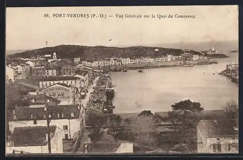 AK Port-Vendres, Vue générale sur le Quai du Commerce