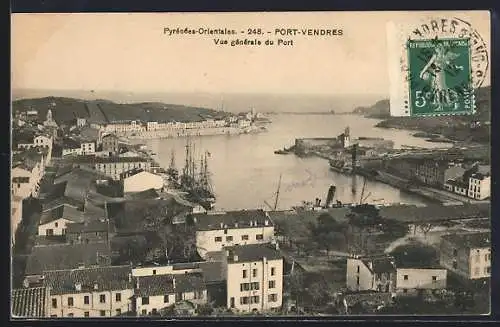 AK Port-Vendres, Vue générale du port