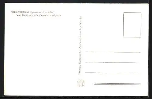 AK Port-Vendres, Vue Générale et le Courrier d`Algérie