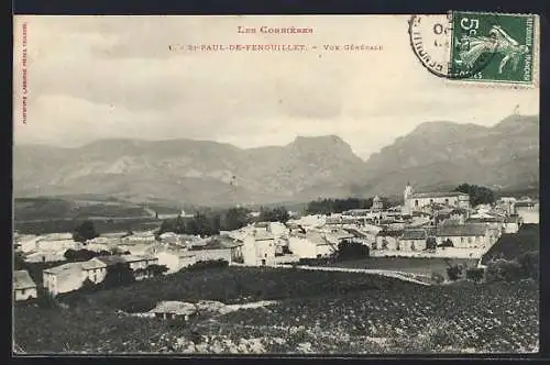 AK Saint-Paul-de-Fenouillet, Vue générale des Corbières