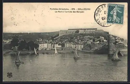 AK Collioure, Le Port à l`arrivée des Barques