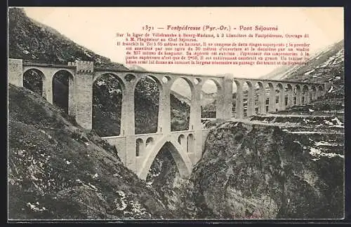 AK Fontpédrouse, Pont Séjourné sur la ligne de Villefranche à Bourg-Madame