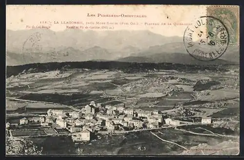 AK La Llagonne, Vue du plateau de la Quillane et des Pyrénées-Orientales