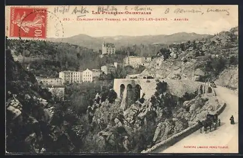 AK Molitg-les-Bains, Établissement thermal et vue sur le viaduc