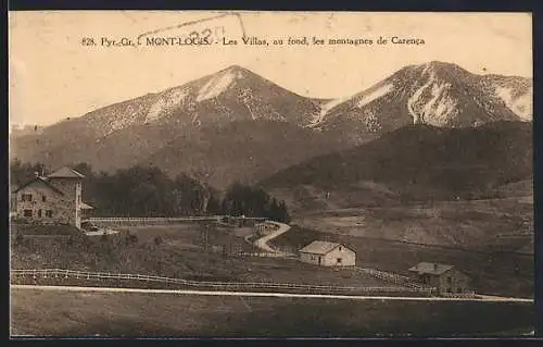 AK Mont-Louis, Les Villas avec les montagnes de Carenca en arrière-plan