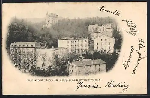 AK Molitg-les-Bains, Établissement thermal avec vue sur les montagnes environnantes