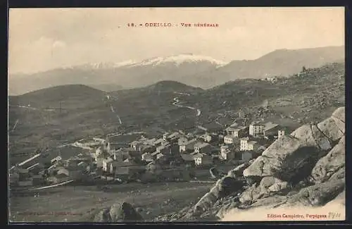 AK Odeillo, Vue générale du village et paysages montagneux