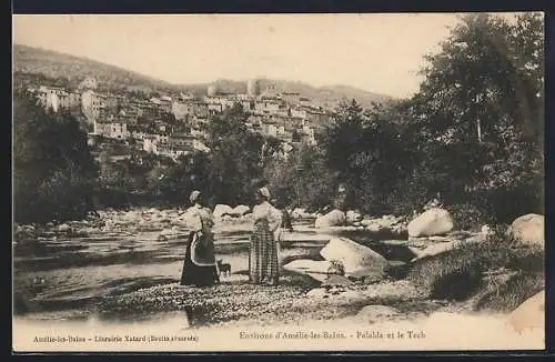 AK Palalda, Palalda et le Tech avec deux femmes au bord de la rivière