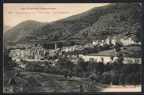 AK Olette, Vallée de la Têt, Vue générale des Pyrénées-Orientales