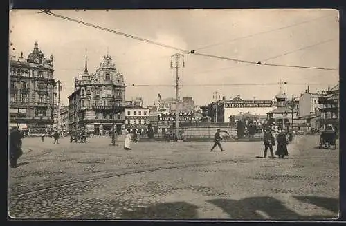 AK Moskau, Strassenpartie am Lubjanskaja - Platz