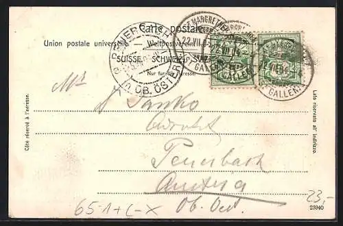 AK St. Margrethen, Gleispartie im Bahnhof