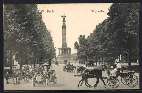 AK Berlin, Siegesallee mit Siegessäule