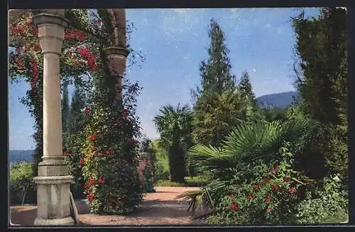 Künstler-AK Photochromie Nr.: 1832, Partie im Park am steinernen Bogen