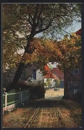 Künstler-AK Photochromie Nr. 4173: Herbstidyll, Ortspartie