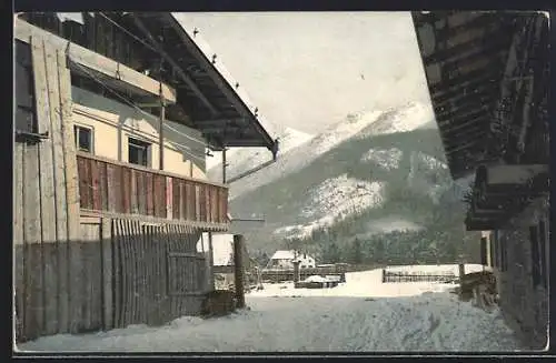 AK Photochromie NR 1253: Ortspartie im Schnee