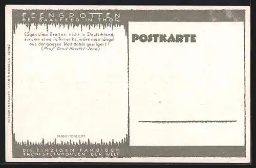 AK Saalfeld in Thür., Feengrotten, Märchendom