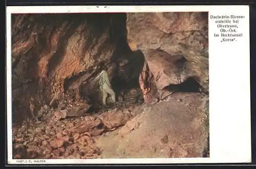 AK Dachstein-Rieseneishöhle, Im Bachtunnel Korsa