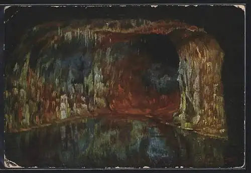 AK Saalfeld i. Th., Die Blaue Grotte in den Feengrotten